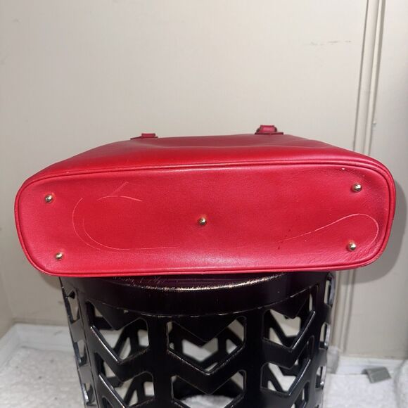 Authentic Vintage GUCCI Bamboo Red Calf Leather 2-Way Shoulder Hand Bag - Picture 9 of 13